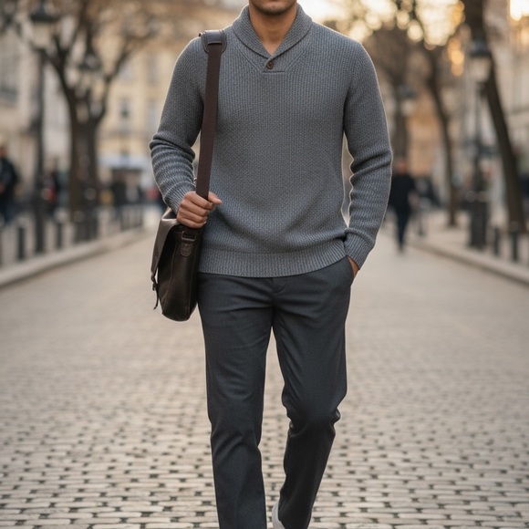 Old Navy Other - Old Navy Men's V-Neck Gray Sweater